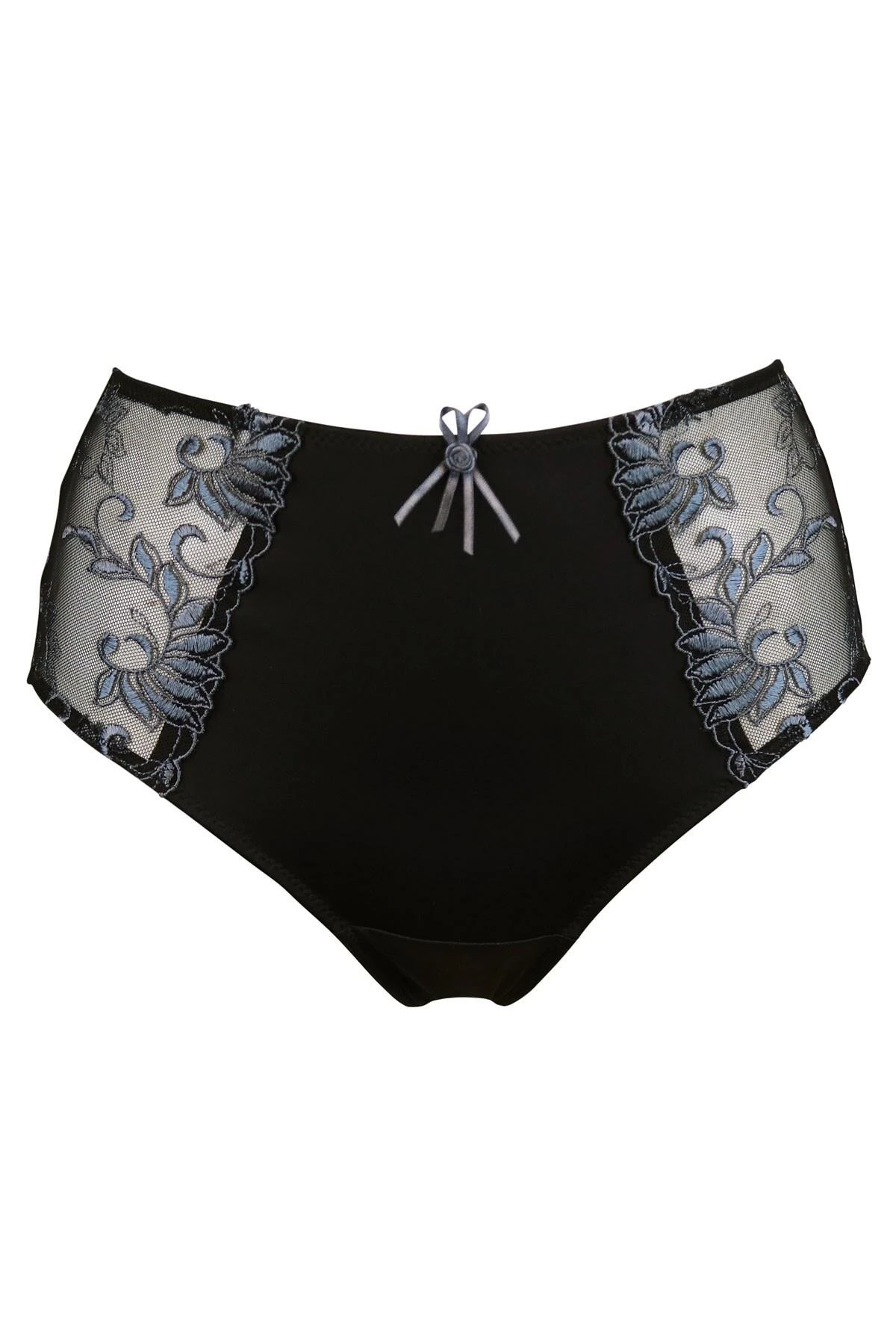 Pour Moi Imogen Rose Embroidered Brief - Black/Platinum 4 Pour Moi Imogen Rose Embroidered Brief - Black/Platinum - Image 4