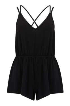 Pour Moi Sofa Love Double Strap Playsuit - Black -Cheap Clozi Vibe Store 200656 20190805133700