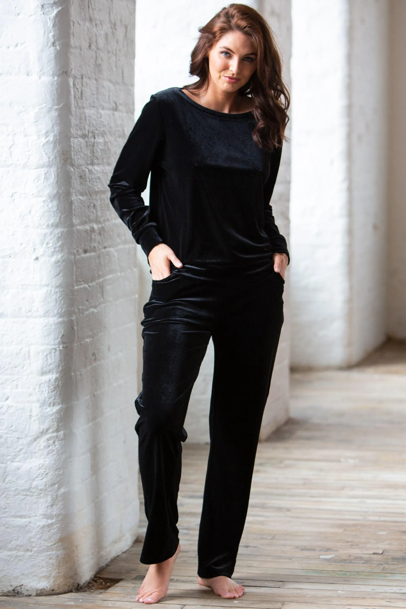 Pour Moi Velour Pyjama Set - Black 3 Pour Moi Velour Pyjama Set - Black - Image 3