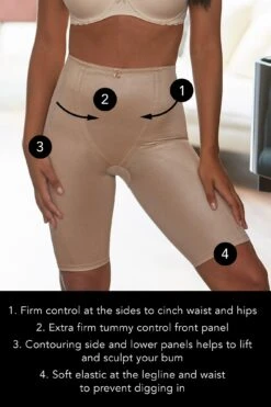 Pour Moi Hourglass Firm Tummy Control High Waist Short - Caramel -Cheap Clozi Vibe Store 213700 20230412163200