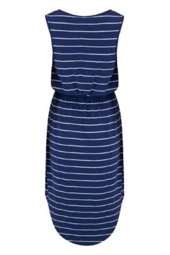 Pour Moi Jenny Fuller Bust Shirred Waist Midi Stretch Dress - Navy Stripe -Cheap Clozi Vibe Store 221600 20200311114400