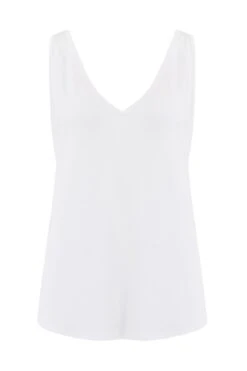 Pour Moi Sophie Fuller Bust Stretch V Neck Vest - White -Cheap Clozi Vibe Store 222734 20230321155400