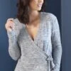 Pour Moi Sofa Love Marl Long Sleeve Wrap Lounge Top - Grey Marl