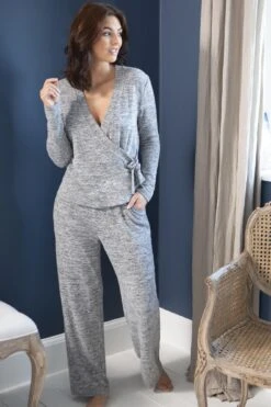 Pour Moi Sofa Love Marl Straight Leg Lounge Trouser - Grey Marl