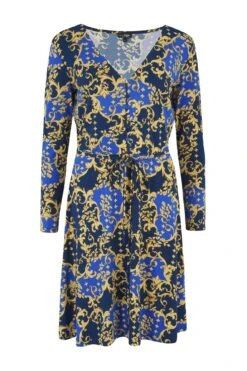 Pour Moi Bella Slinky Jersey Long Sleeve Tea Dress - Navy/Gold 14 Pour Moi Bella Slinky Jersey Long Sleeve Tea Dress - Navy/Gold -Cheap Clozi Vibe Store 224329 20210622163400