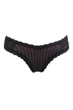Pour Moi Luxe Linear V-Shape Brazilian Brief - Black/Blush -Cheap Clozi Vibe Store 224434 20230425134700