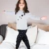 Pour Moi Mini Moi Kids Star Print Jersey Jogger Pyjama Set - Grey/Black