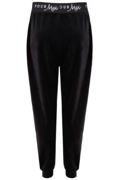 Pour Moi Logo Super Soft Velour Jogger - Black -Cheap Clozi Vibe Store 240298 20201214152200