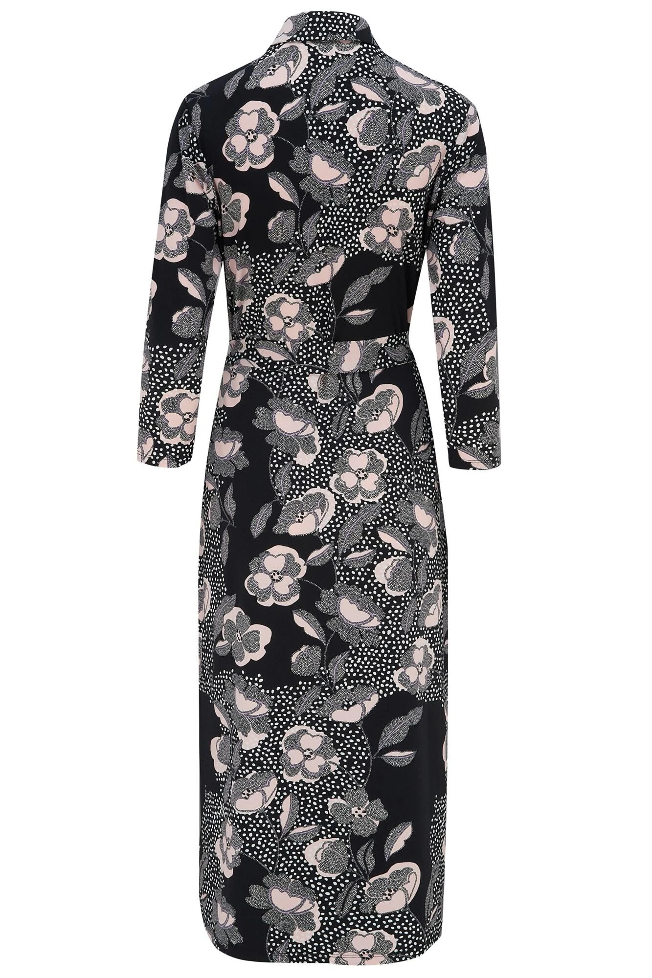 Pour Moi Slinky Jersey Midi Shirt Dress - Mono Floral 7 Pour Moi Slinky Jersey Midi Shirt Dress - Mono Floral - Image 7