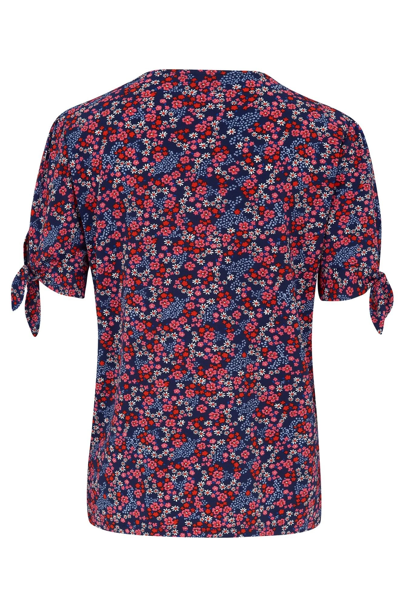 Pour Moi Bella Slinky Jersey Tie Sleeve Top - Navy Ditsy 4 Pour Moi Bella Slinky Jersey Tie Sleeve Top - Navy Ditsy - Image 4