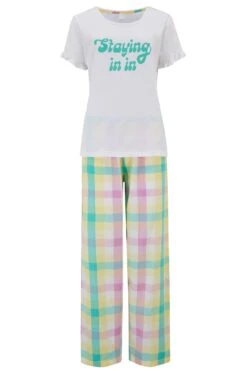 Pour Moi Staying In Cotton Jersey T-shirt & Check Trouser Pyjama - White/Multi 10 Pour Moi Staying In Cotton Jersey T-shirt & Check Trouser Pyjama - White/Multi -Cheap Clozi Vibe Store 242615 20210301144300