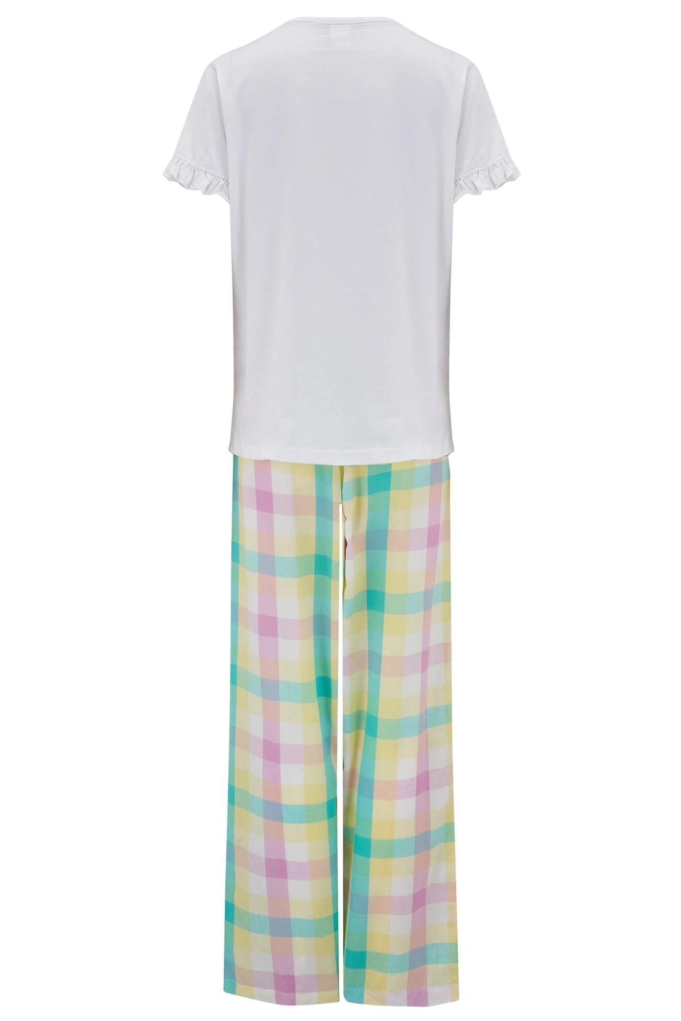 Pour Moi Staying In Cotton Jersey T-shirt & Check Trouser Pyjama - White/Multi 6 Pour Moi Staying In Cotton Jersey T-shirt & Check Trouser Pyjama - White/Multi - Image 6