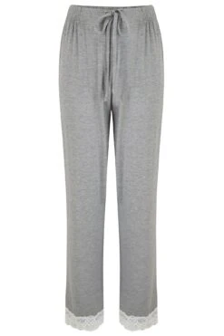 Pour Moi Sofa Loves Lace Soft Jersey Trouser - Dove Grey/Ivory -Cheap Clozi Vibe Store 243961 20221103115800