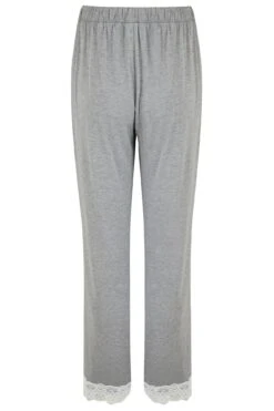 Pour Moi Sofa Loves Lace Soft Jersey Trouser - Dove Grey/Ivory -Cheap Clozi Vibe Store 243962 20221103115800