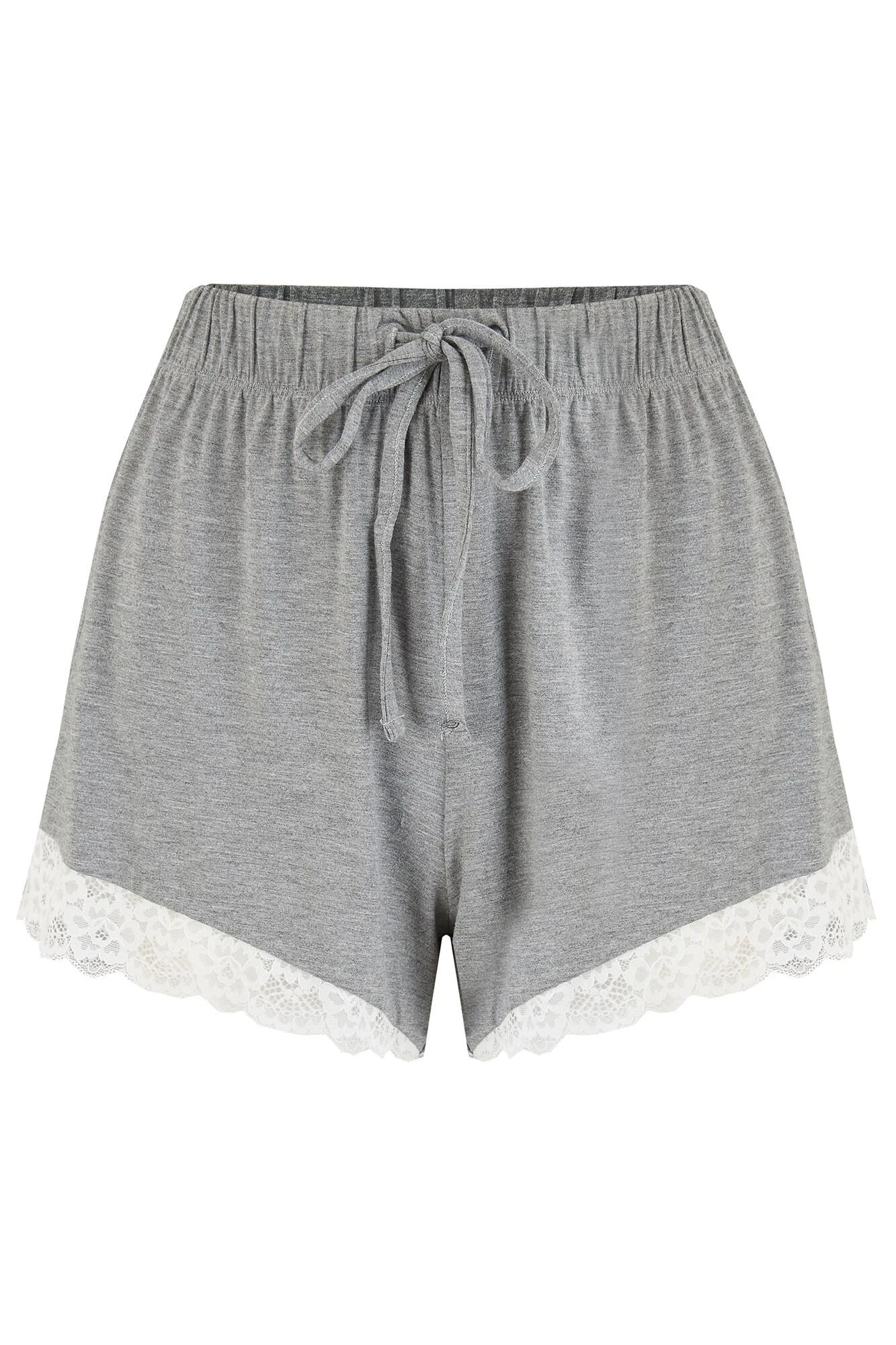 Pour Moi Sofa Loves Lace Soft Jersey Short - Dove Grey/Ivory 6 Pour Moi Sofa Loves Lace Soft Jersey Short - Dove Grey/Ivory - Image 6