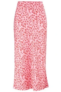 Pour Moi Margot Woven Midi Slip Skirt - Red/Pink Animal -Cheap Clozi Vibe Store 246374 20230224122600
