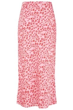 Pour Moi Margot Woven Midi Slip Skirt - Red/Pink Animal -Cheap Clozi Vibe Store 246375 20230224122600