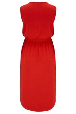 Pour Moi Jenny Fuller Bust Shirred Waist Midi Stretch Dress - Red -Cheap Clozi Vibe Store 246655 20220504093100