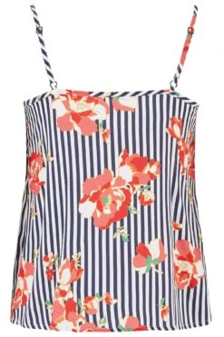 Pour Moi Luxe Woven Tie Front Cami & Trouser Pyjama Set - Blue Stripe -Cheap Clozi Vibe Store 246789 20210427141300