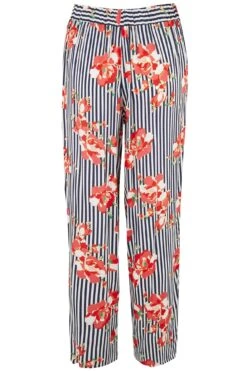 Pour Moi Luxe Woven Tie Front Cami & Trouser Pyjama Set - Blue Stripe -Cheap Clozi Vibe Store 246791 20210427141300