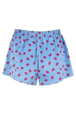 Pour Moi Satin Print Revere Collar Short PJ Set - Blue/Red -Cheap Clozi Vibe Store 255761 20210528125500