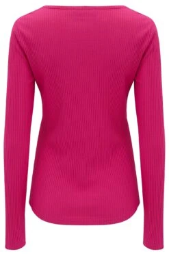 Pour Moi Rib Jersey Long Sleeve Top - Raspberry -Cheap Clozi Vibe Store 256864 20230125144100