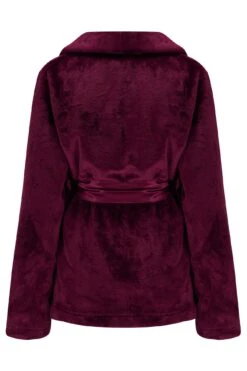 Pour Moi Satin Trim Dressing Gown Jacket - Berry -Cheap Clozi Vibe Store 257032 20211229093500