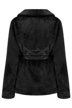 Pour Moi Satin Trim Dressing Gown Jacket - Black -Cheap Clozi Vibe Store 257043 20211229093600