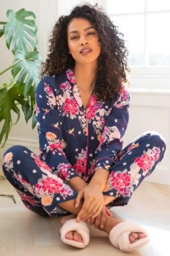 Pour Moi Luxe Woven Pyjama - Kiku Navy -Cheap Clozi Vibe Store 257118 20210730094100