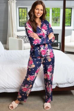 Pour Moi Luxe Woven Pyjama - Kiku Navy -Cheap Clozi Vibe Store 257119 20210730094100