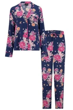 Pour Moi Luxe Woven Pyjama - Kiku Navy -Cheap Clozi Vibe Store 257122 20210730094100