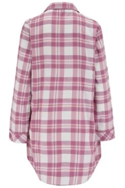 Pour Moi Cosy Check Button Through Nightshirt - Blush/Mink/Ivory -Cheap Clozi Vibe Store 257287 20211117132200