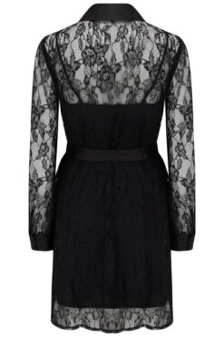 Pour Moi Clara Long Sleeve Lace Shirt Dress - Black -Cheap Clozi Vibe Store 257291 20221003102900