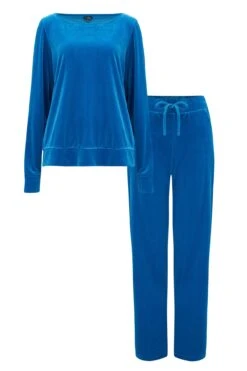 Pour Moi Velour Pyjama Set - Blue -Cheap Clozi Vibe Store 257658 20211117131900