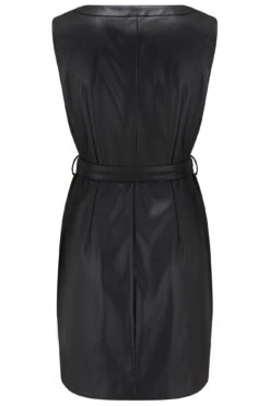 Pour Moi Elise Faux Leather Button Through Mini Dress - Black -Cheap Clozi Vibe Store 259306 20211012155800