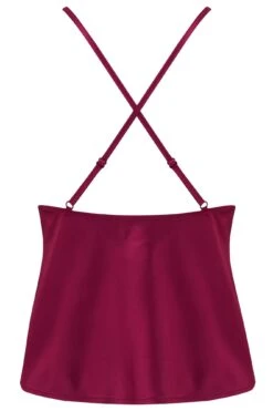 Pour Moi Dusk Satin Lace Trim Cami And Short - Berry -Cheap Clozi Vibe Store 260498 20230125150500