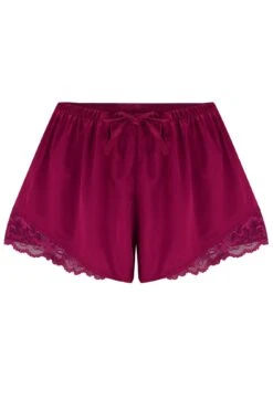 Pour Moi Dusk Satin Lace Trim Cami And Short - Berry -Cheap Clozi Vibe Store 260499 20230125150500