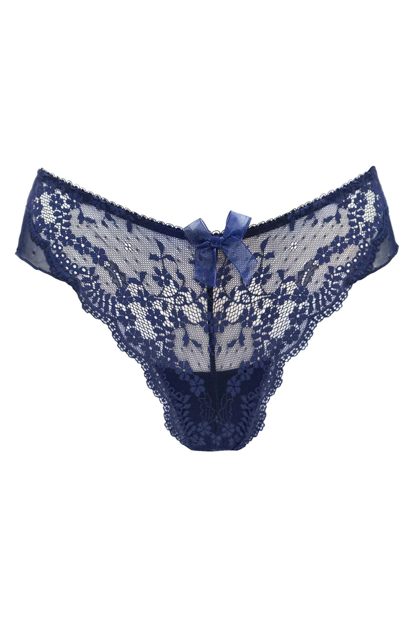 Pour Moi Flora Brazilian Brief - Navy 4 Pour Moi Flora Brazilian Brief - Navy - Image 4