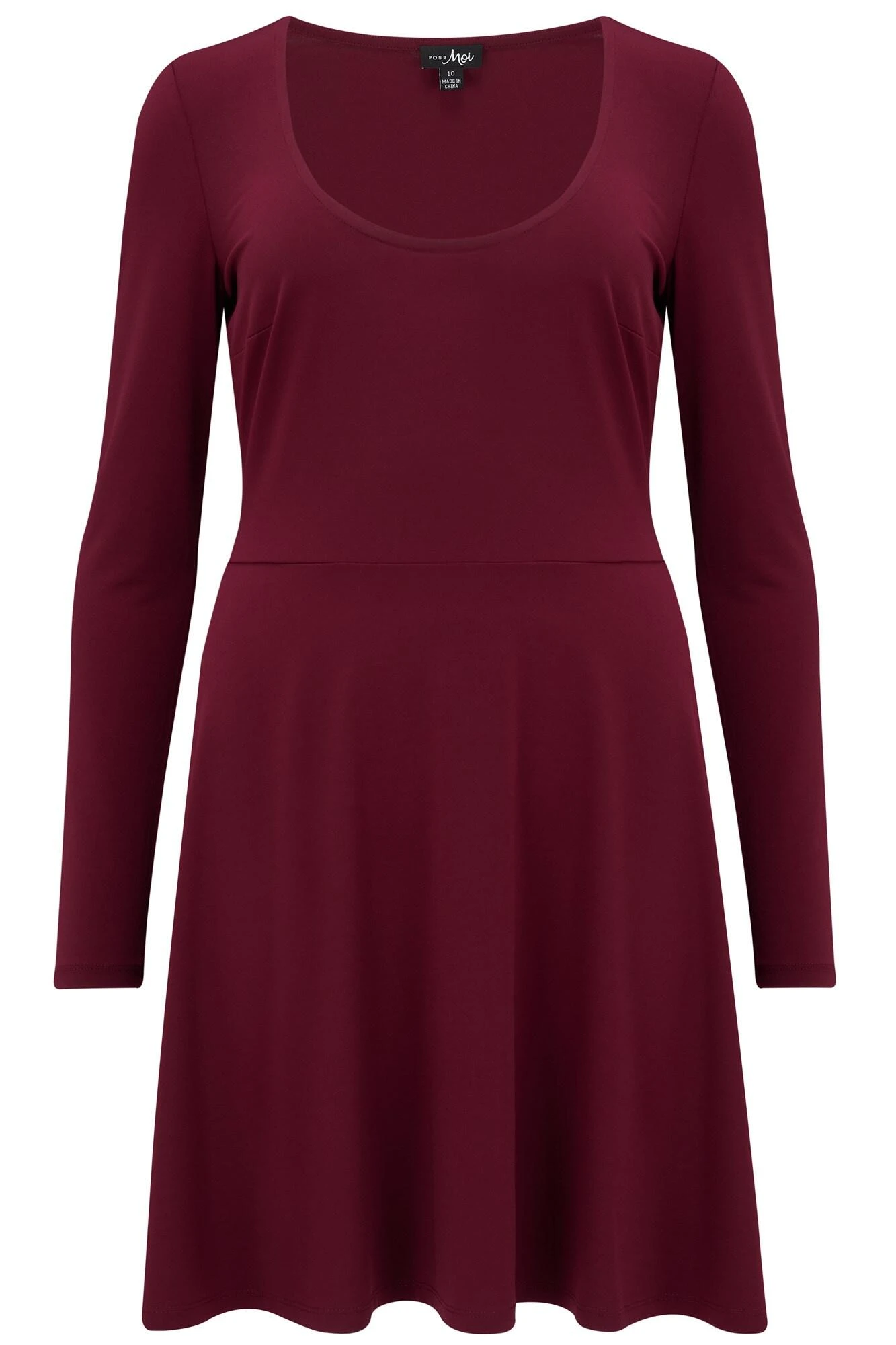 Pour Moi Bailey Slinky Stretch Jersey Skater Dress - Berry 4 Pour Moi Bailey Slinky Stretch Jersey Skater Dress - Berry - Image 4