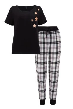 Pour Moi Cosy Check Trouser And Jersey T-Shirt Pyjama - Black/Ivory 9 Pour Moi Cosy Check Trouser And Jersey T-Shirt Pyjama - Black/Ivory -Cheap Clozi Vibe Store 262740 20230125142700