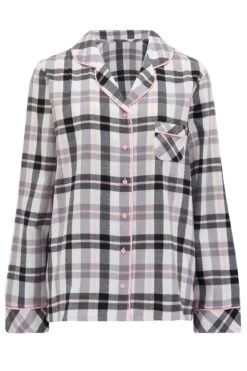 Pour Moi Cosy Check Brushed Cotton Pyjama Set - Black/Ivory -Cheap Clozi Vibe Store 262788 20211229095100