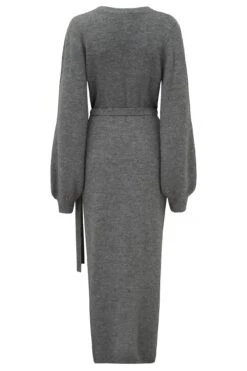 Pour Moi Elle Knit Midi Wrap Dress - Grey Marl -Cheap Clozi Vibe Store 262806 20210930111400