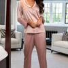 Pour Moi Dusk Satin Pyjama Set - Mink