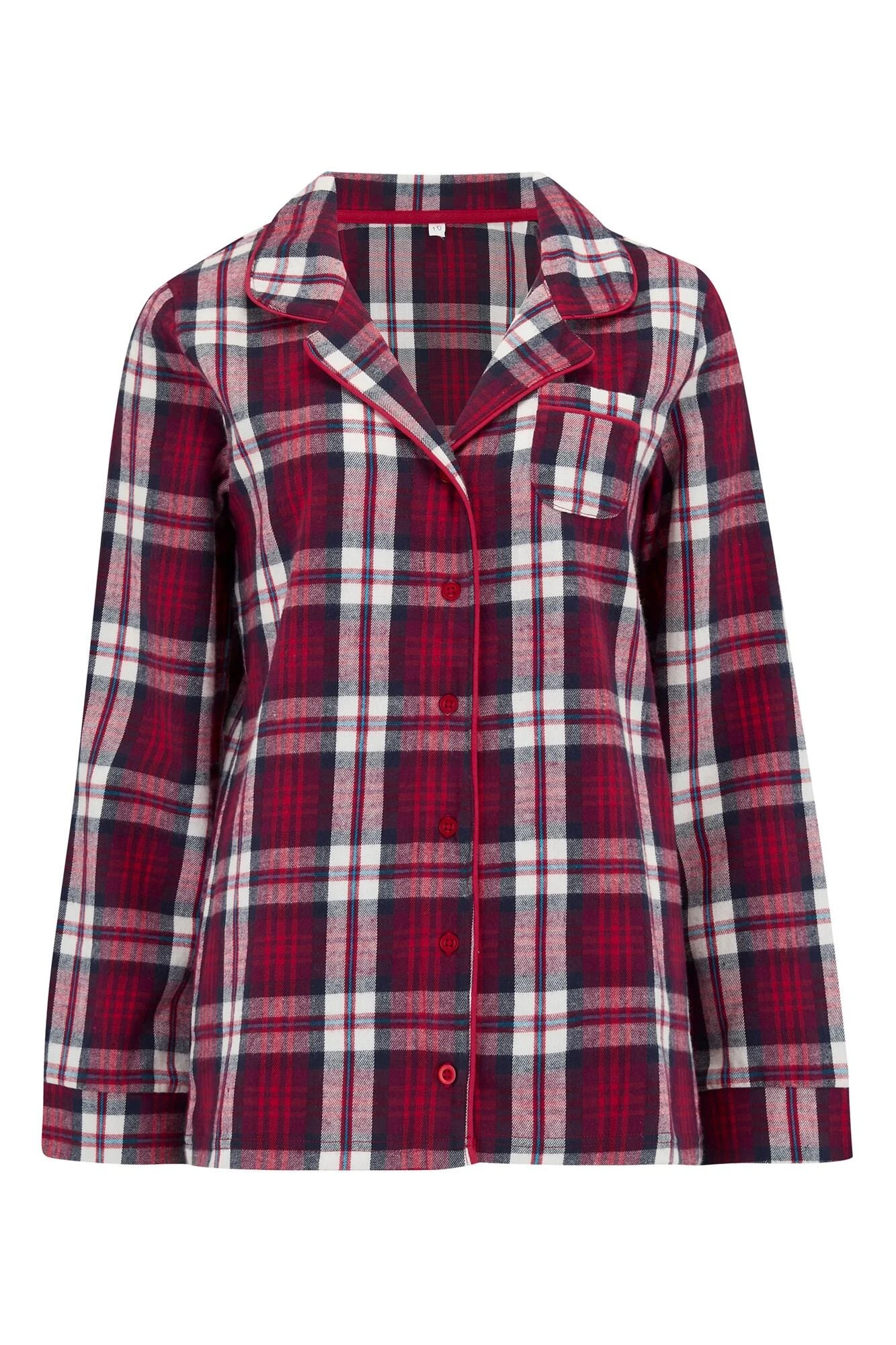 Pour Moi Cosy Check Brushed Cotton Pyjama Set - Navy/Red/White 5 Pour Moi Cosy Check Brushed Cotton Pyjama Set - Navy/Red/White - Image 5