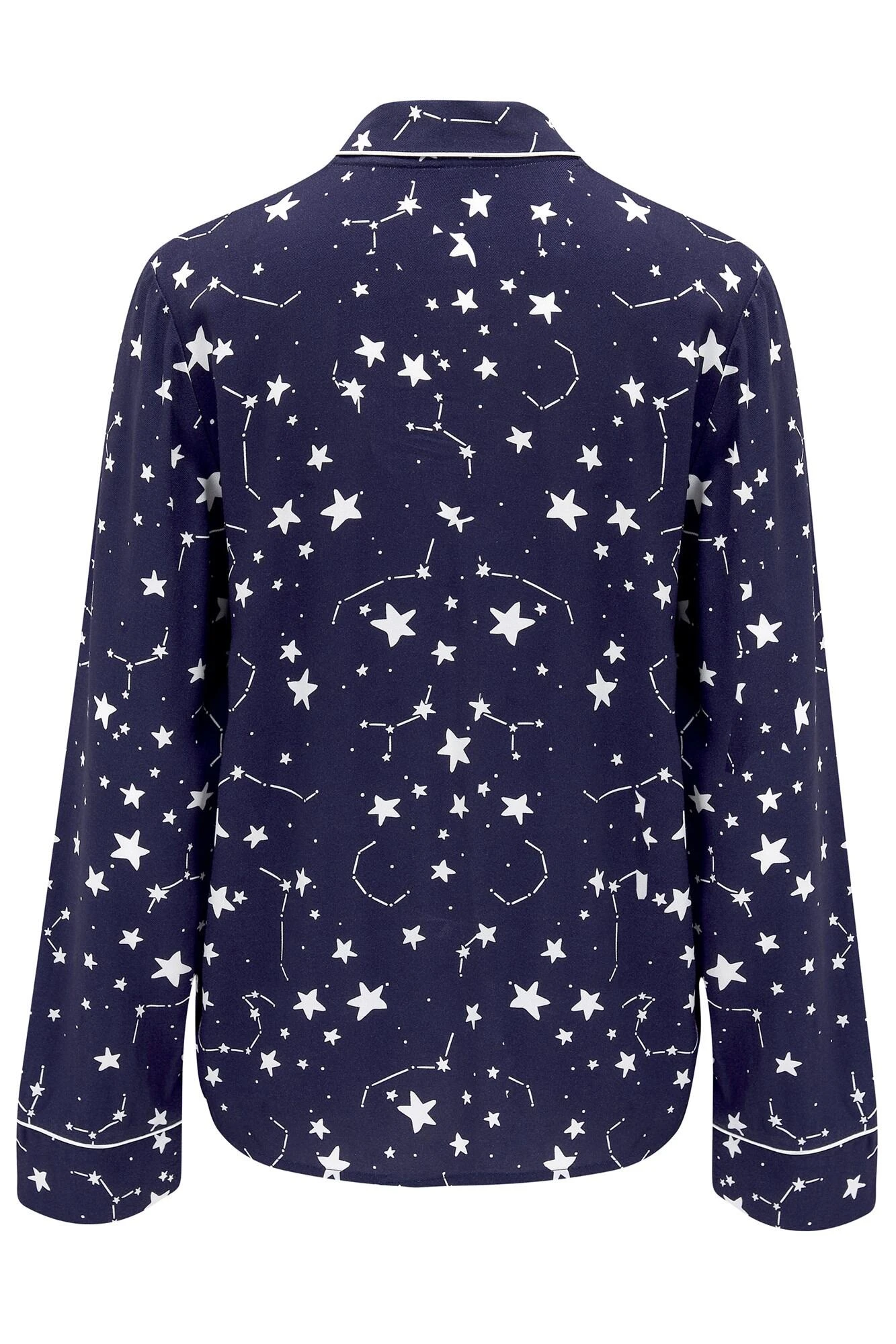 Pour Moi Luxe Woven Twill Pyjama Set - Navy/Ivory 8 Pour Moi Luxe Woven Twill Pyjama Set - Navy/Ivory - Image 8