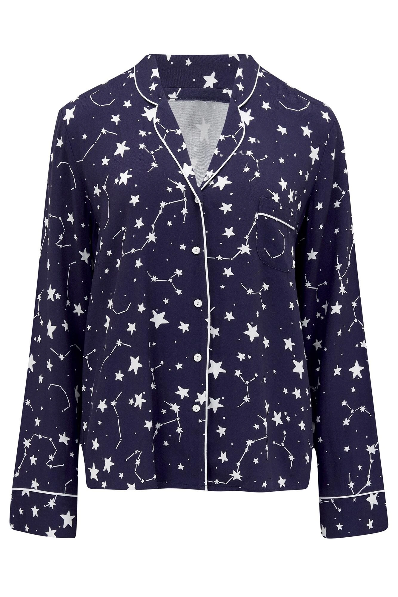 Pour Moi Luxe Woven Twill Pyjama Set - Navy/Ivory 7 Pour Moi Luxe Woven Twill Pyjama Set - Navy/Ivory - Image 7