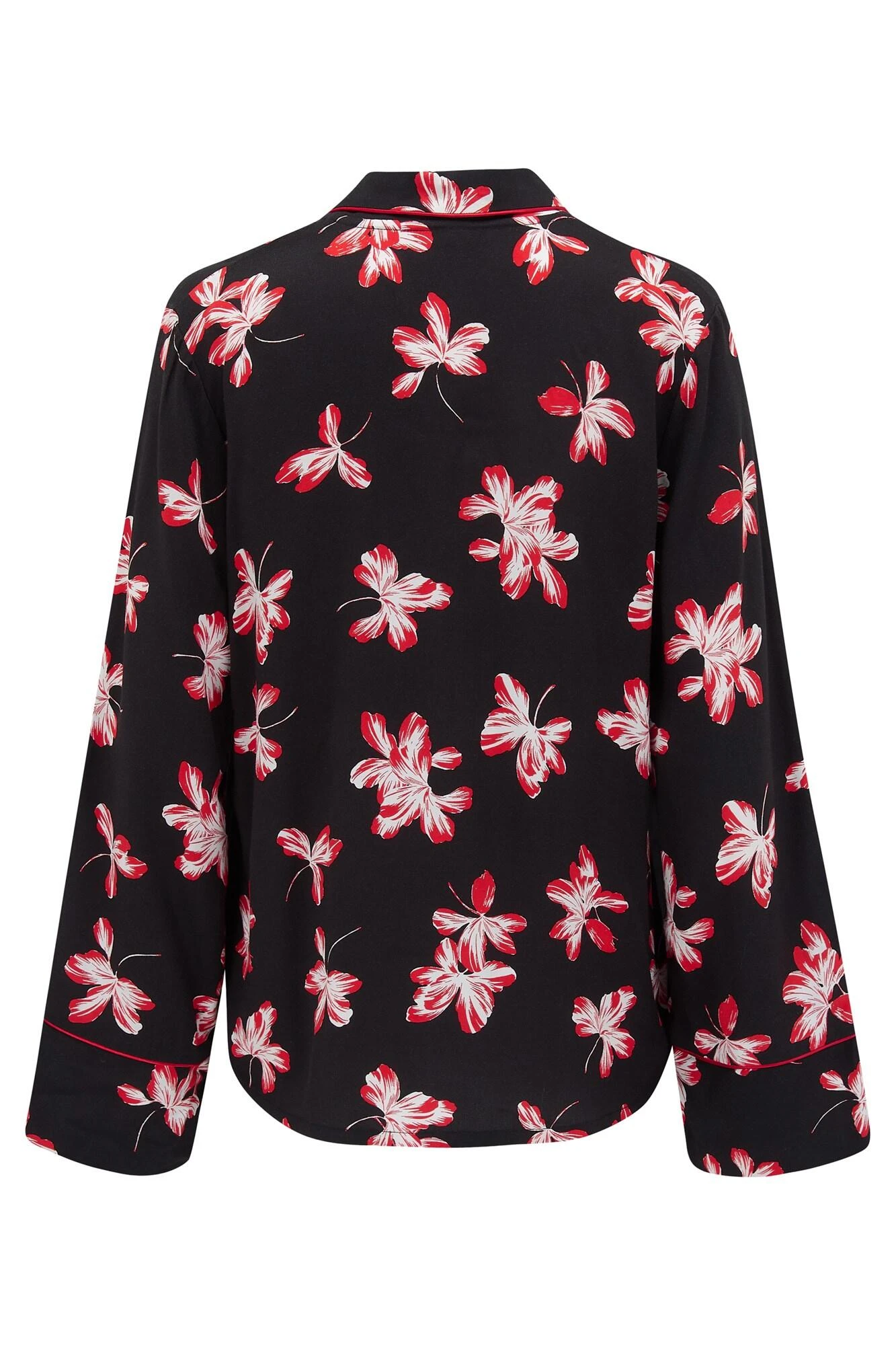 Pour Moi Luxe Woven Twill Pyjama Set - Black/Red 4 Pour Moi Luxe Woven Twill Pyjama Set - Black/Red - Image 4