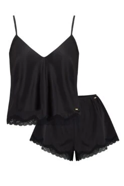 Pour Moi India Satin And Lace Cami And Short Pyjama Set - Black -Cheap Clozi Vibe Store 265031 20211005091700