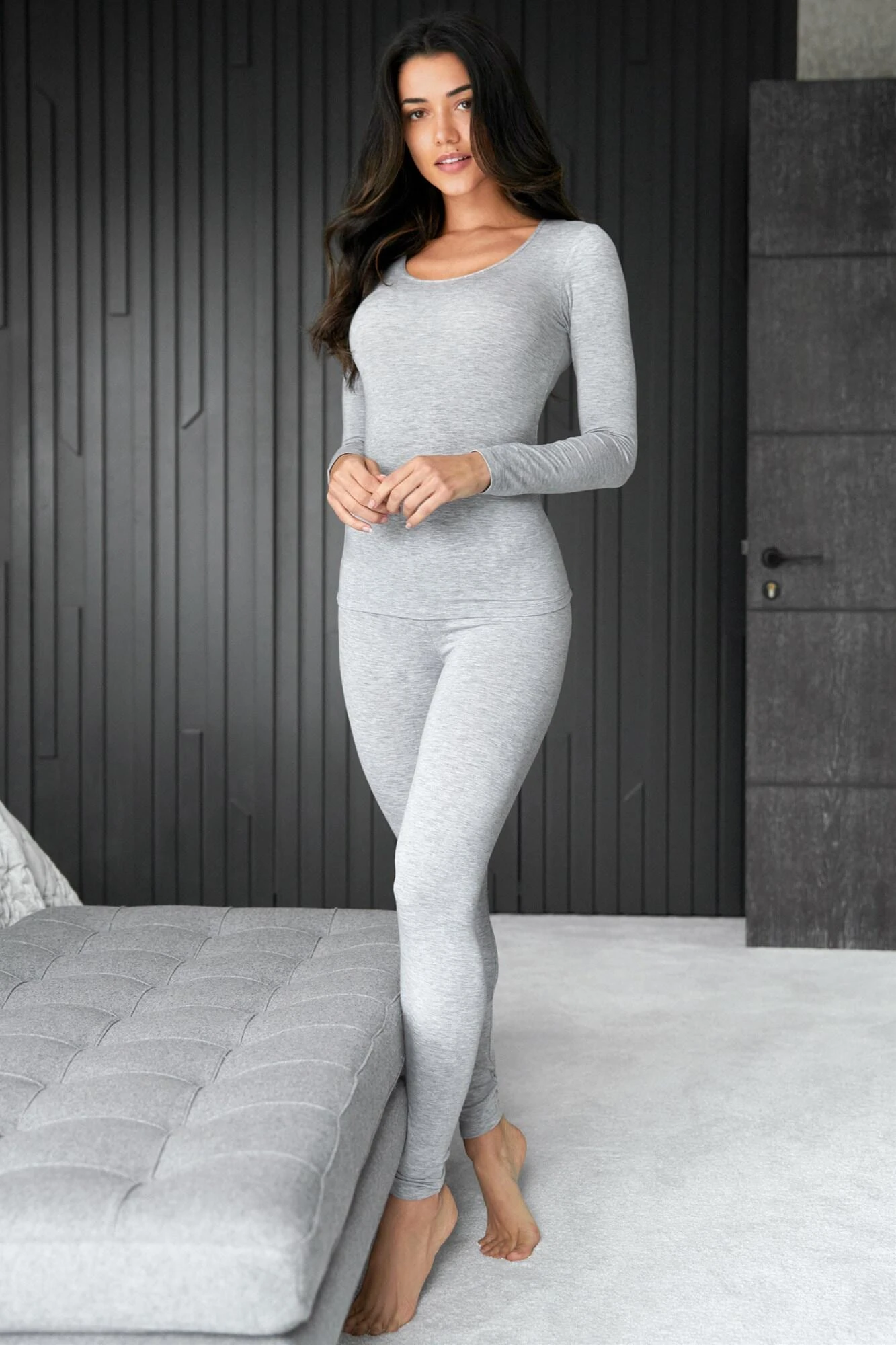 Pour Moi Second Skin Thermal Legging - Grey 1 Pour Moi Second Skin Thermal Legging - Grey