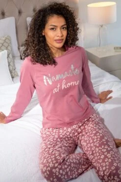Pour Moi Namaste At Home Cotton Jersey Pyjama Set - Mink/Blush